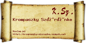 Krompaszky Szörénke névjegykártya